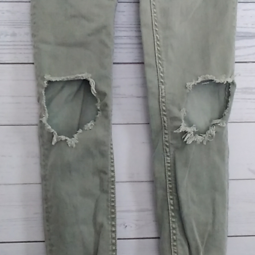 Free people army green jeans size 24 0576 - Picture 2 of 5
